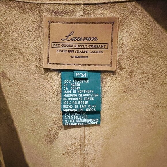 Vintage Suede LAUREN DRY GOODS SUPPLY COMPANY Sleeveless Vest Petite Medium - Picture 10 of 16